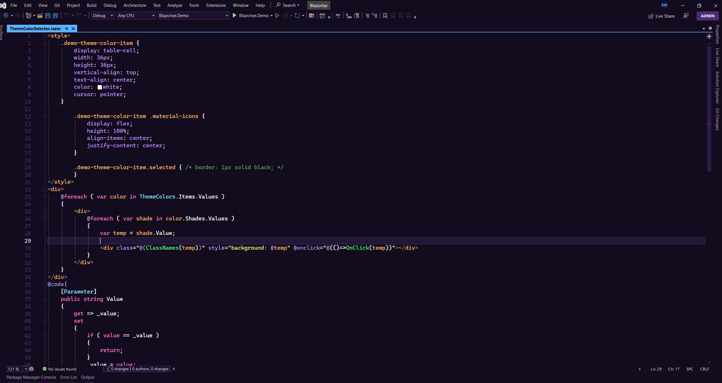 Midnight Purple 2077 in Visual Studio